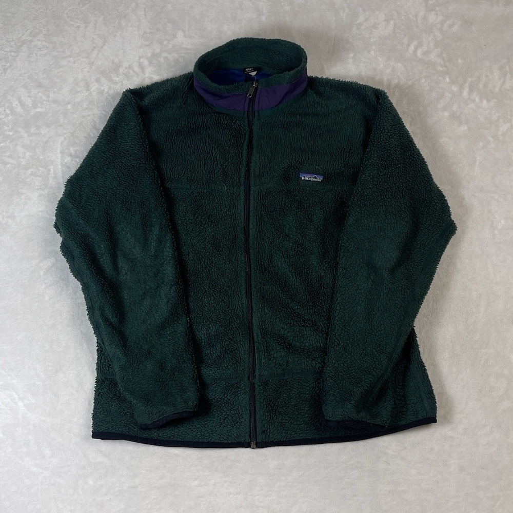Patagonia Retro-X Men's Green Fleece Full Zip Jacket Size L Made in USA 90s